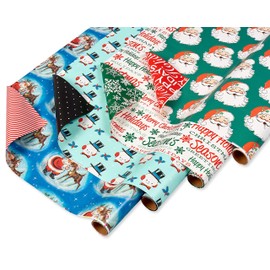 American Greetings 160 sq. ft. Reversible Vintage Christmas Wrapping Paper Set, Vintage Designs (4 Rolls 30 in. x 16 ft.)