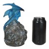 Armored Blue Dragon On Purple Quartz Faux Geode Crystal Cavern
