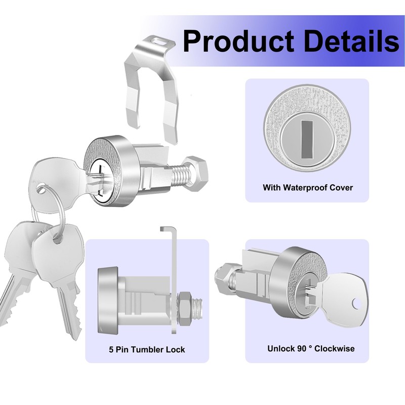1 Pack Mailbox Lock with Key, Mailbox Lock Replacement for