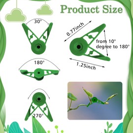 PPGGOPP 360° Adjustable Plant Bender Clips, Pack of 20 Plant Benders, Plant Trainer for Low Load, Gardening Plant Support, Low Stress Training Clips, Plant Clips for Climbing Plants (Green)