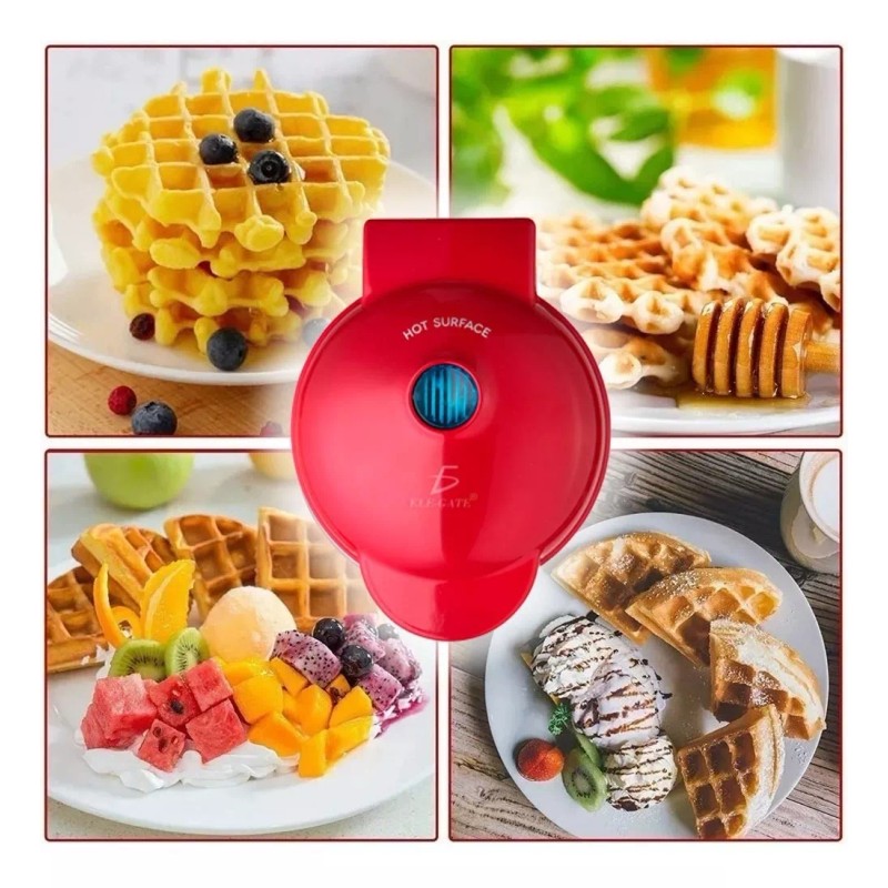 Ele-Gate Máquina Para Hacer Waffles 350w Rápida 20cm Portátil