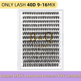 B&Q LASH l 30D+40D Lash Kit l Natural Look Long Lasting Springtok Lashes Beginner Friendly Eyelashes with Bond&Seal Remover Extensions at Home:_ONLY LASH 40D 9-16MIX