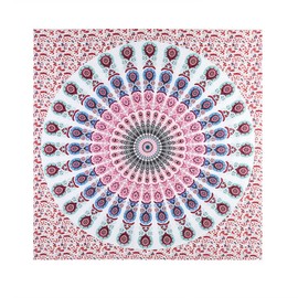 Tapiz de Mandala Floral, Tapices Recámara Hippie Bohemio Arte de Cama Decoración de Recámara para Colgar en la Pared (1#)