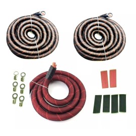 225FWY BIG 3 Upgraded 4 AWG Gauge OFC Copper Snakeskin Cable Alternator Wire Battery