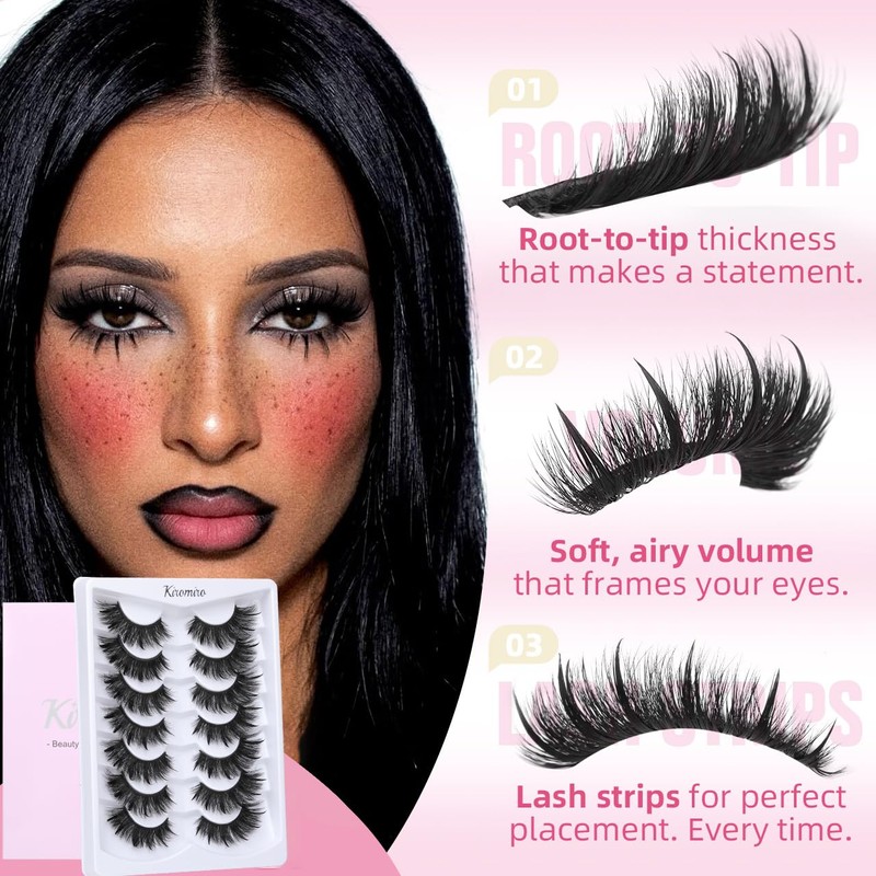 Spiky Lashes Strips 20mm 3D Fluffy False Eyelashes Thick Volume