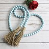 CVHOMEDECO. Wood Beads Garland with Tassels Farmhouse Rustic Wooden Prayer