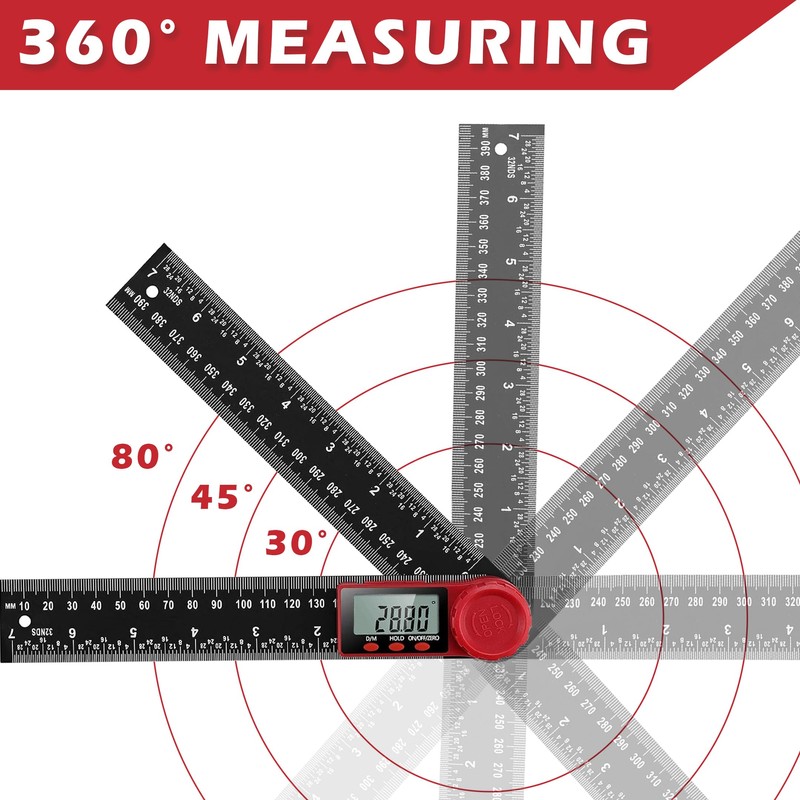 Digital Angle Finder Ruler with LCD Display, 200mm/7 Inch Digital