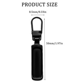 4 PCS Metal Zipper Pull Replacement, Zipper Puller, Black Zipper Fixer Repair Kit, Spare Zipper Puller for Purse, Clothes, Jeans, Suitcase, Luggage