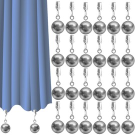 24 Pack Outdoor Curtain Weights, Outdoor Drapery for Pergola Patio Gazebo Cabana, Stainless Steel Weight Clip Down Curtain, Garden Flag, Shower Curtain, Tablecloth