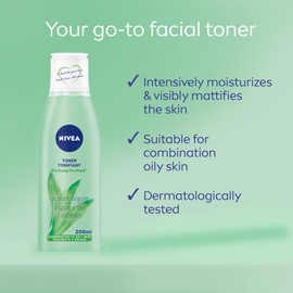 NIVEA Purifying Facial Toner for Oily and Combination Skin, 200ml
