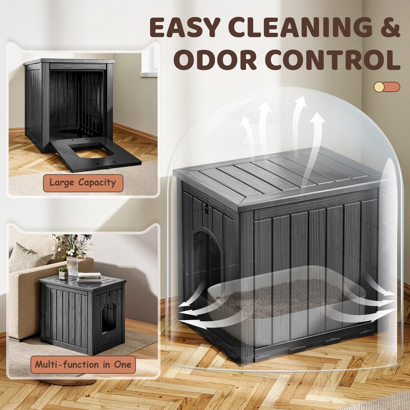 Cat Litter Box Enclosure, Resin Hidden Litter Box Furniture Side