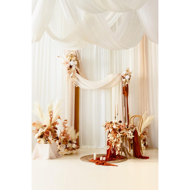 Ling's moment Wedding Arch Draping Fabric 2 Panels 32Ft x