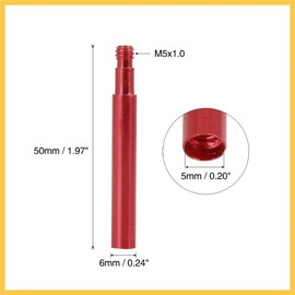 REPAIROCK 50mm Aluminum Alloy Bike French Type Valve Extender Extension Red 2pcs Auto Replacement Parts
