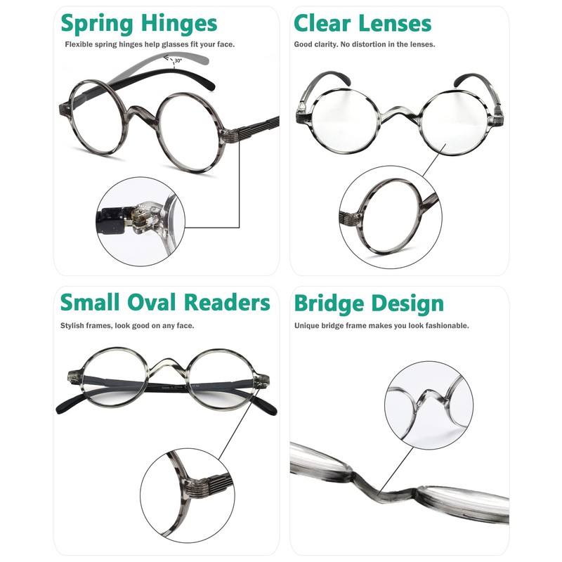 Eyekepper Runden Lesebrille ein wenig groß als Vintage Professor Oval