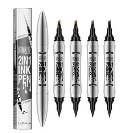 Augenbrauenstift mit 4 Mikrogabelspitzen, langlebiger wasserfester Augenbrauenstift und wischfester Augenbrauenstift,Erzeugt mühelos natürlich aussehende Augenbrauen (#3 Grey)