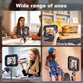 RGB Smartphone Video Rig with Light, Handheld Phone Camera Ring Light, 2500-8500K Selfie Light for Tiktok, YouTube, Live Steam, Video Recording, Make up