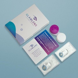 GLAMLENS Kontaktlinsen Blau farbig 'Catania N Blue' ohne Stärke farbige blaue Monatslinsen weiche Linsen soft Hydrogel 2 Stück Farblinsen + Linsenbehälter 0.0 Dioptrien natürliche Serie Farben