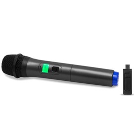 Professional UHF Wireless Handheld Microphone w/USB Powered Receiver, Battery Powered, Portable, UHF Highband Frequency, USB Female Jack for Karaoke, Voice Amplifier, PA System, Singing