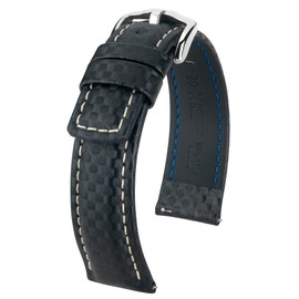 HIRSCH XL Men's Watch Strap Carbon Style Model Carbon, 20 mm, Strap.