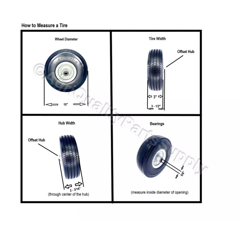 SD Set of Two(2) 4.10/3.50-4 Flat Free Sawtooth Utility Tire