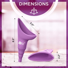 VEE® Female Urinal |Travel Urination Device & Pee Funnel for Women | Discreet Carry Bag - Camping, Hiking,Festivals,Outdoor Activities & More (Purple)
