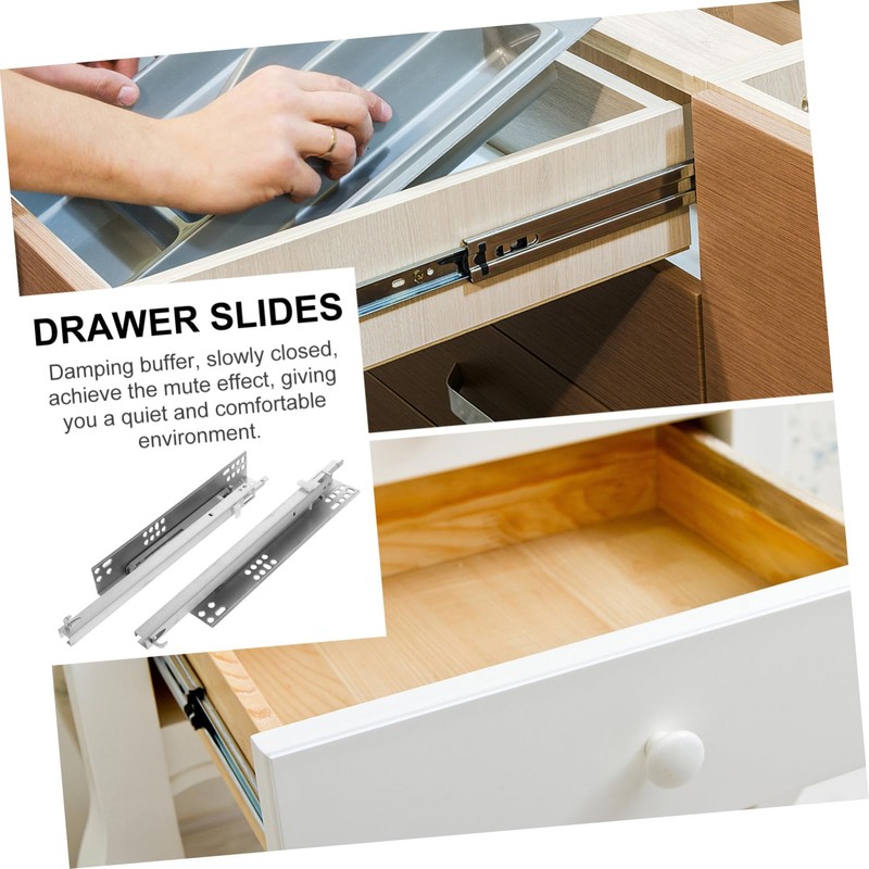 Operitacx 2pcs Heavy Duty Soft Close Drawer Slides Durable Cold