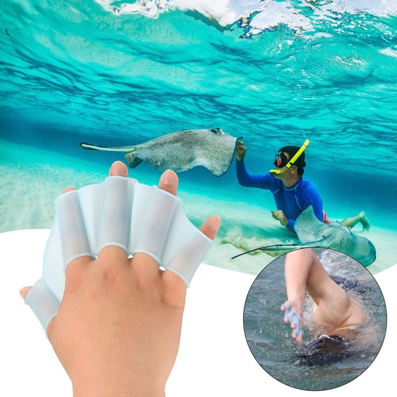 Ongwan Swim Gloves Two Hands 1 Pair Diving Gloves Webbed