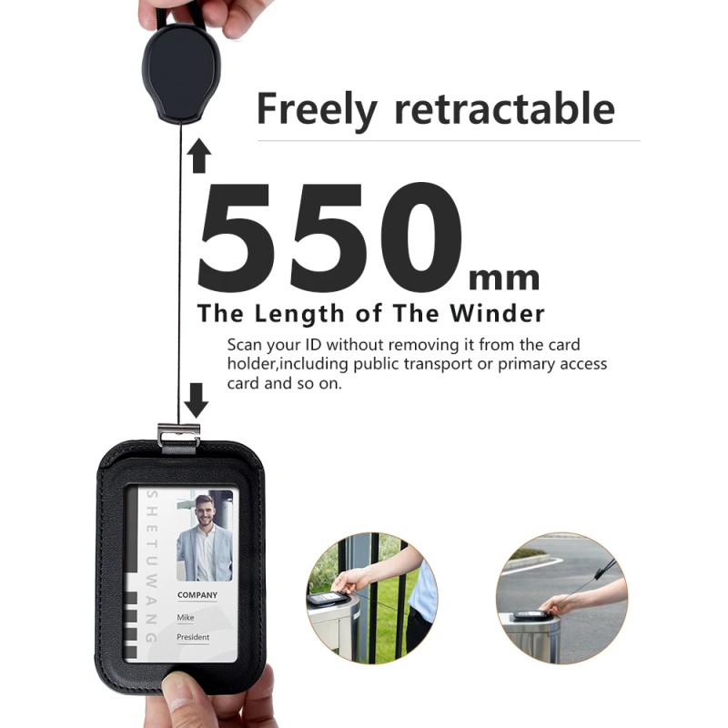 Casekey US Stock Detachable Identity Cardholder Set Premium Leather Stretchable