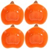 LABRIMP Pumpkin Shape Ceramic Dipping Plates 4pcs Cute Sauce Dishes