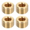 sourcing map 4Pcs Brass Pipe Plug Fitting, 3/8" BSP Male