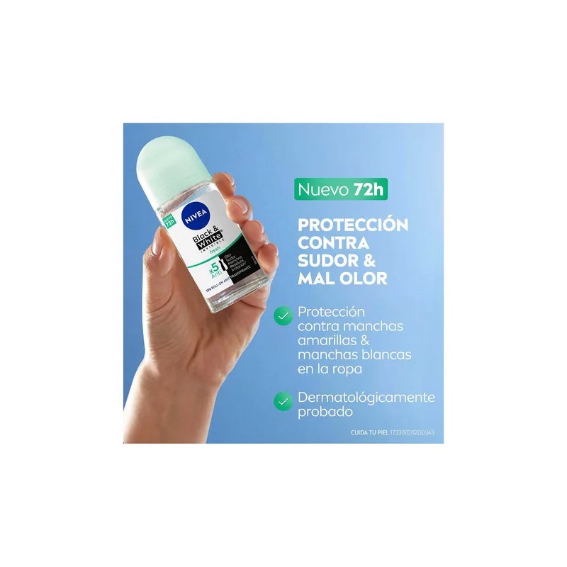 NIVEA Desodorante Black&White Fresh Roll On 50ml
