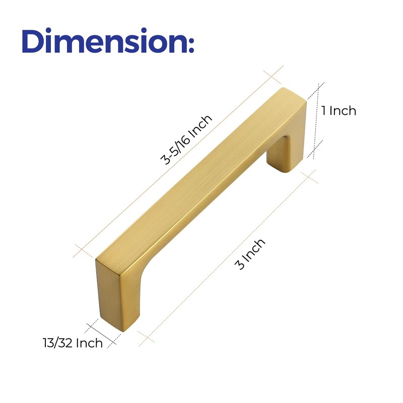 Ravinte 30 Pack Solid 3 Inch Kitchen Square Cabinet Handles