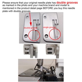 CKPSMS Brand - 1PC #788601007 4THADED NEEDLE PLATE WITH DOUBLE GROOVE COMPATIBLE WITH/REPLACEMENT FOR JANOME BRAND 204D 3434D 434DR 504D