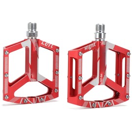 2PCS Universal Mountain Bike Pedal Replacement Non Slip CNC Aluminum Alloy Bearing Pedals Red