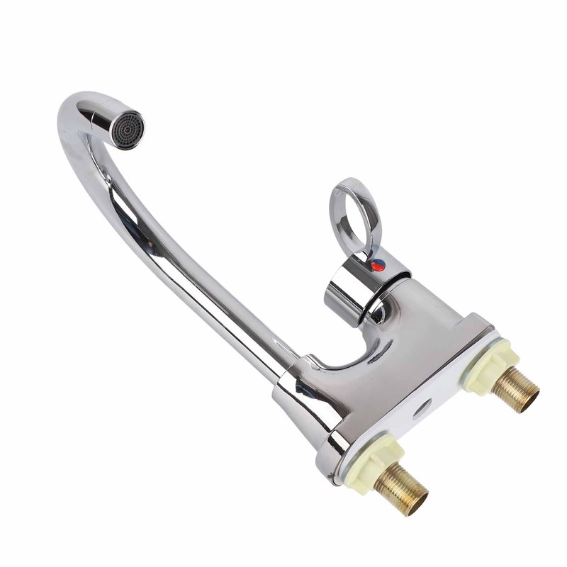 G1/2 Bathroom Basin Faucet Hot and Cold Water Mixer Dual‑Hole