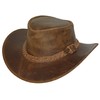 Black Jungle Dandenong Leather Hat Brown, brown