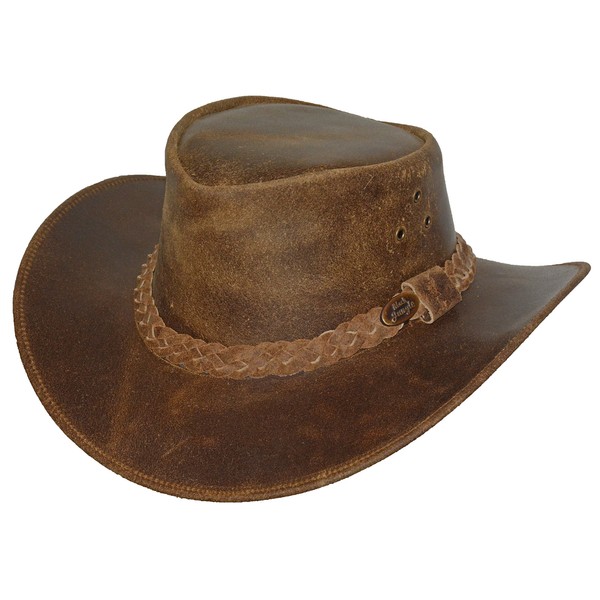 Black Jungle Dandenong Leather Hat Brown, brown