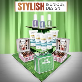 3-Tier Corner Retail Table Display Stand with Shelves for Products | 3 Step Corner Display Rack for Counter Top, Craft Shows, Farmers Market, Trade Shows, Pop ups, Soap Display, Candles, Tumblers (Green)