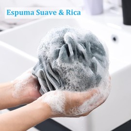 Esponjas para Baño Suave, 4 Piezas Estropajo para Cuerpo Bañarse y Ducha Lufa de Baño Corporal Adecuado para Hombres y Mujeres- Limpieza Profunda Esponjas Exfoliante, Bath Sponge, 4 Colores