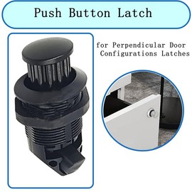 2Pcs Push Button Latch, Push to Close Latches for Perpendicular Door Configurations Latches - Push-to-Close Latches - Knob Stores Flush (Black)