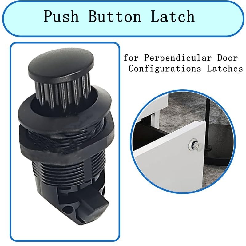 2Pcs Push Button Latch, Push to Close Latches for Perpendicular