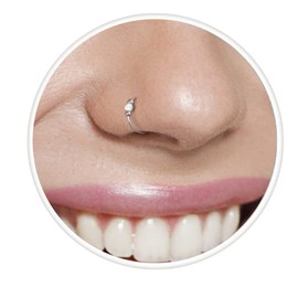 925 Sterling Silver opal Nose Ring - Thickness 24 Gauge And 7mm Diameter - Silver Nose Ring With 2mm White Opal - Opal Nose Ring For Women