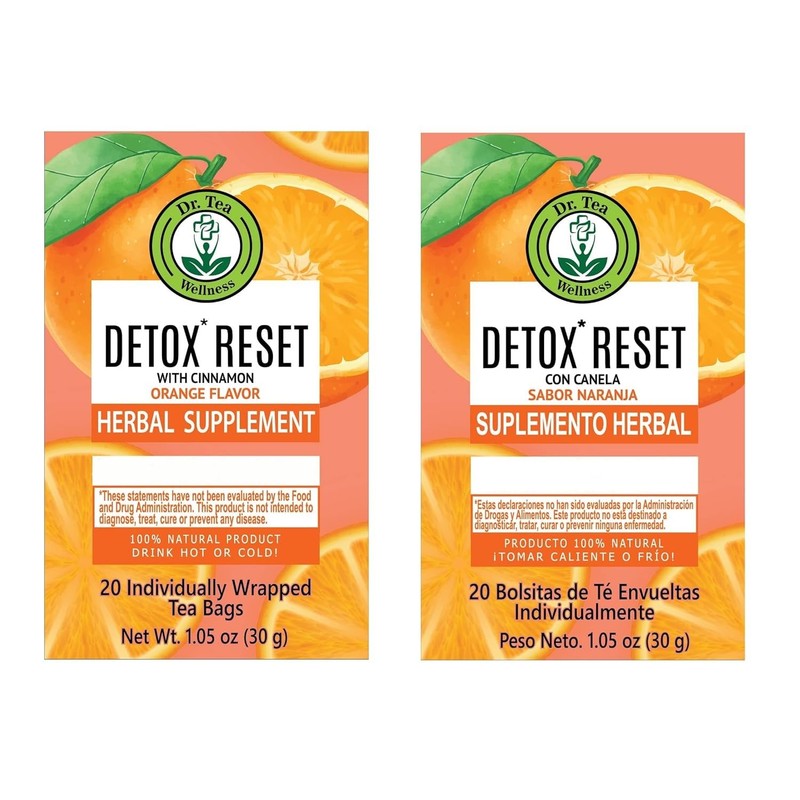 Dr. Tea Detox Reset Tea with Cinnamon - Orange Flavor