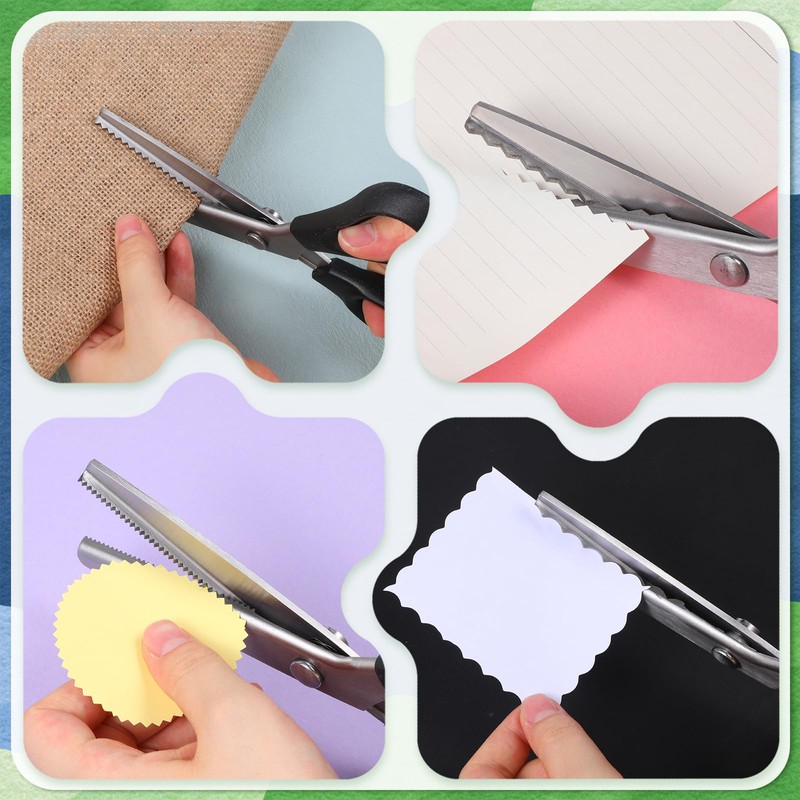 4 Pcs Pinking Shears Scissors for Fabric Cutting 10/7/4/2 mm