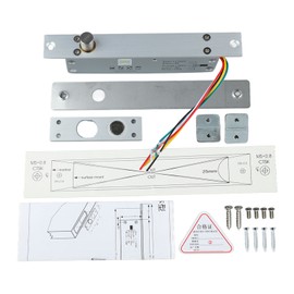 DC 12V 5 Lines Electric Bolt Lock Narrow Deadbolt Drop Bolt Door Lock with Time Delay LED Display for Door Entry Access Control Power Off Lock