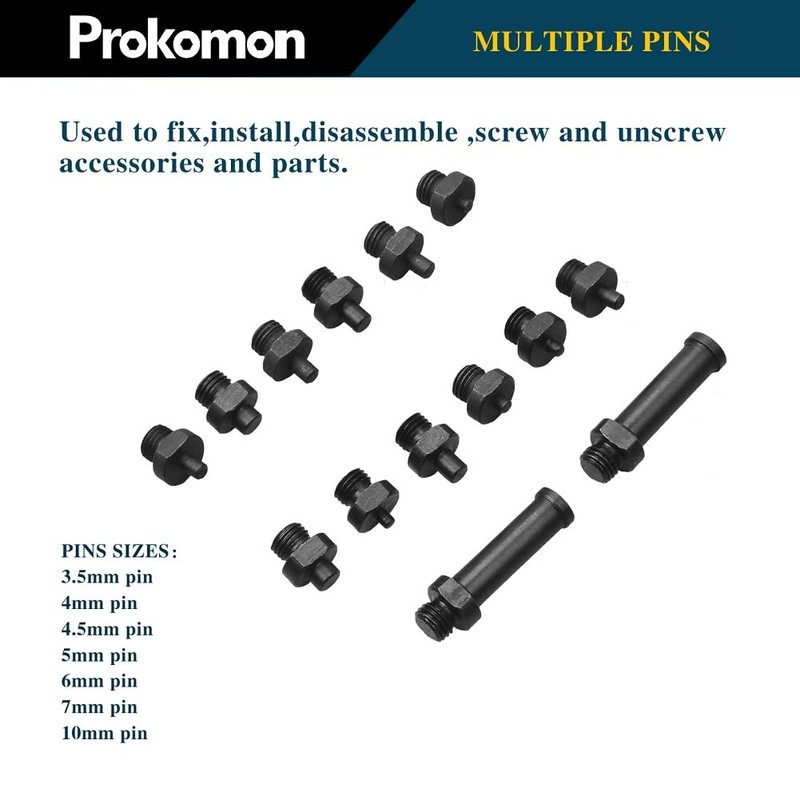 Prokomon 15Pc Adjustable Pin Spanner Wrench Set/Variable Cylinder Fan Clutch