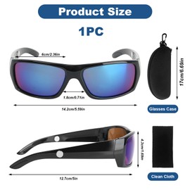 Wrap Around Sunglasses Polarized Sun Glasses Super Dark Lens with Strong Magnetic Clip High Definition UV400 for Light Sensitivity for Running Driving Fishing Cycling Skiing Golf Men Women Blue