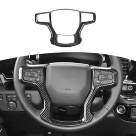 RT-TCZ for Silverado Steering Wheel Trim Carbon Fiber Interior Accessories for Chevy Suburban 2020+ Tahoe 2021+ Silverado 2019 2020 2021 2022 Up