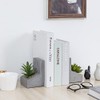 MyGift Sujetalibros en Forma de L de hormigón con Plantas