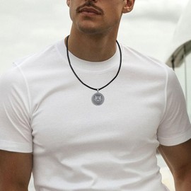 URONE Viking Wolf Necklace 925 Sterling Silver Wolf Pendant Necklace Viking Wolf Jewellery Gifts for Men Women Wolf Fans, Sterling Silver, No Gemstone